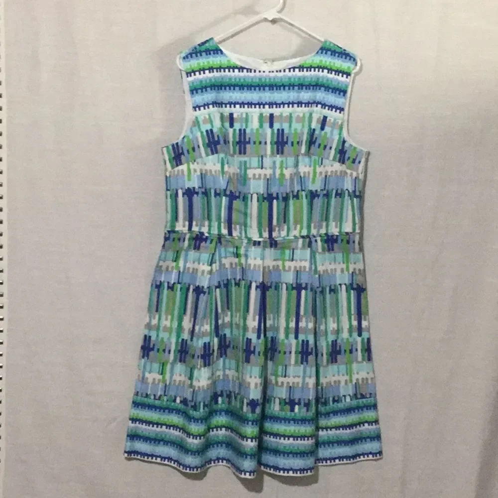 Sleeveless Abstract Design Dress A Line Style - Picture 1 of 6